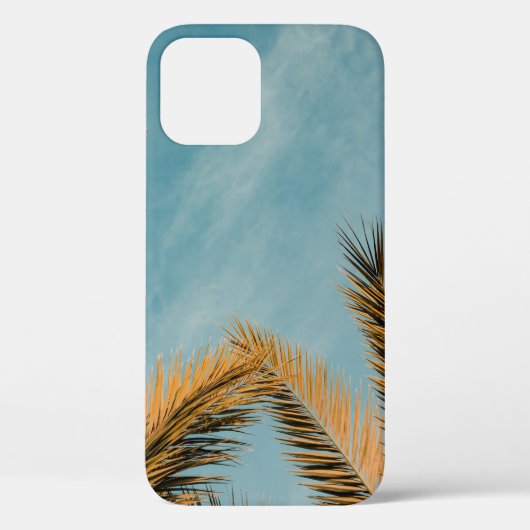 Groene palmboom onder blauwe hemel 's ochtends Case-Mate iPhone case (Achterkant)