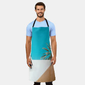 Groene palmboom onder blauwe hemel 's ochtends schort (Gedragen)