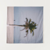 Groene palmboom op de kust wandkleed (Voorkant (horizontaal))