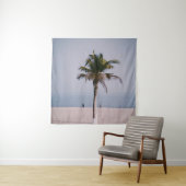 Groene palmboom op de kust wandkleed (In situ)
