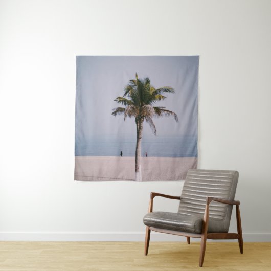 Groene palmboom op de kust wandkleed (In situ)
