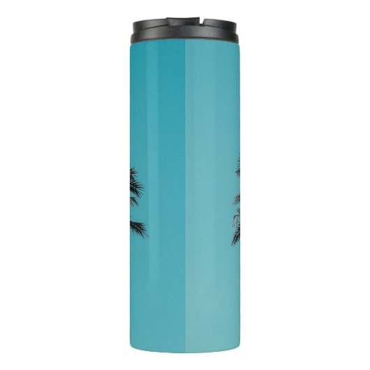 Groene palmboom thermosbeker (Achterkant)
