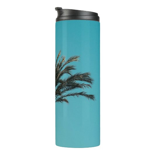 Groene palmboom thermosbeker (Geroteerd rechts)