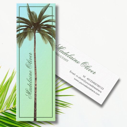  groene palmboom Tropisch Elegant Mini Visitekaartje