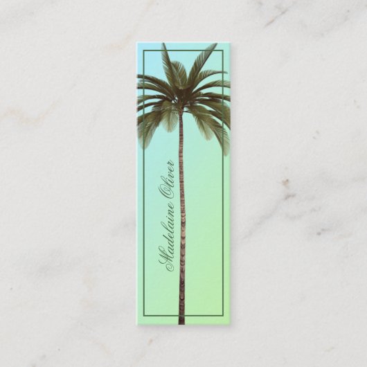  groene palmboom Tropisch Elegant Mini Visitekaartje (Voorkant)