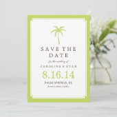 Groene palmboom Weddenschap Sparen de Datum Save The Date (Staand voorkant)