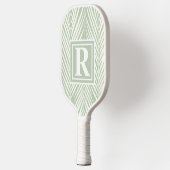 Groene palmen en monogram pickleball paddle (Links)