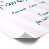 Groene Palmen Roze Strepen Favorieten Poster (Hoek)