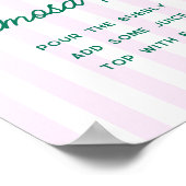 Groene Palmen Roze Strepen Mimosa Bar Poster (Hoek)