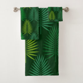 Groene palmenbladeren botanisch patroon Handdoek