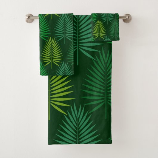 Groene palmenbladeren botanisch patroon Handdoek (Insitu)
