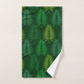 Groene palmenbladeren botanisch patroon Handdoek (Handdoek)