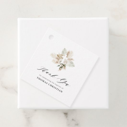 Groene pampas bloemendoop bedankjes labels (In situ)