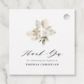 Groene pampas bloemendoop bedankjes labels (Achterkant)