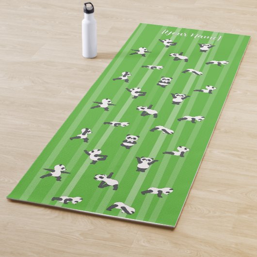 Groene Panda Yoga Mat Naam op beide zijden aangepa (In situ)