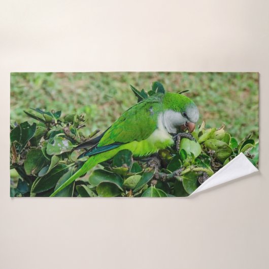 Groene papegaai badhanddoek (Badhanddoek)