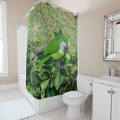 Groene papegaai douchegordijn (In situ)