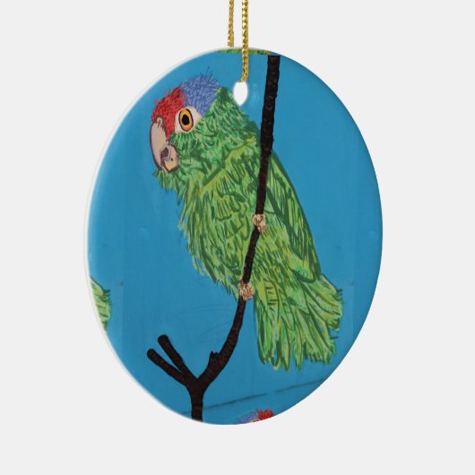 groene papegaai en mermaïde ornament (Rechts)