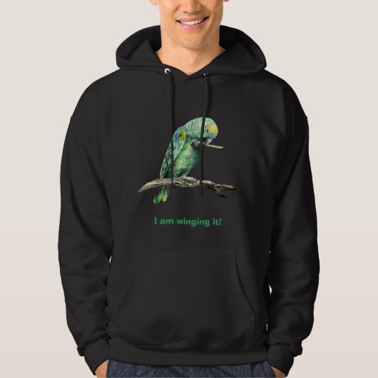 Groene papegaai hoodie (Voorkant)
