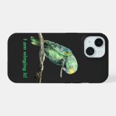 Groene papegaai iPhone hoes 15 Case (Achterkant horizontaal)