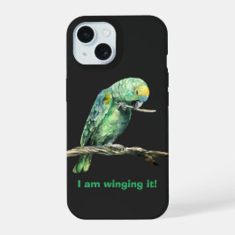 Groene papegaai iPhone hoes 15 Case