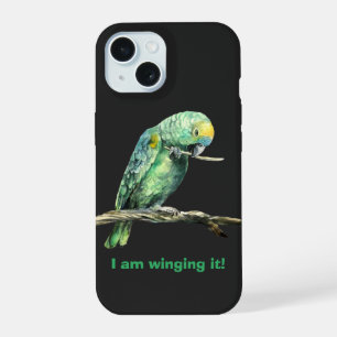 Groene papegaai iPhone hoes 15 Case