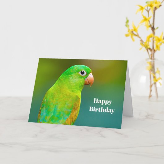 groene papegaai kaart (Gele Bloem)