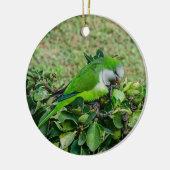 Groene papegaai keramisch ornament (Links)