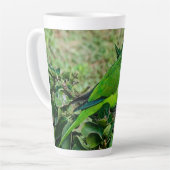 Groene papegaai latte mok (Linkerhoek)