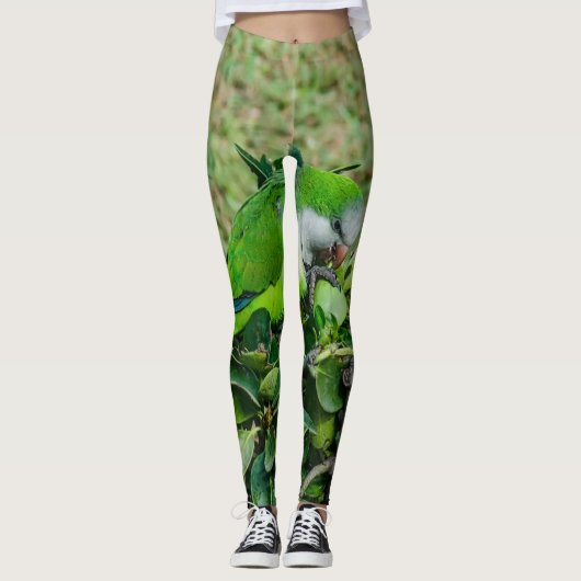 Groene papegaai leggings (Voorkant)
