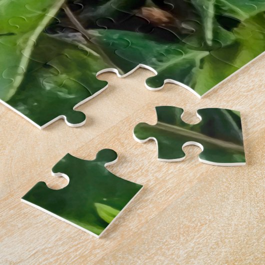 Groene papegaai legpuzzel (Zijkant)