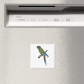 Groene papegaai Macaw Fine Art Natuur Schilderen Magneet (Insitu (Vaatwasser))