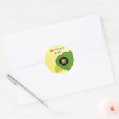 Groene Papegaai met Spreuk Ronde Sticker (Envelop)