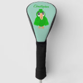 Groene papegaai ontwerp golfheadcover (Voorkant)