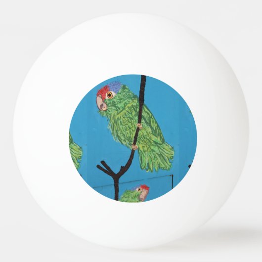 Groene papegaai Ping Pong Ball (Voorkant)
