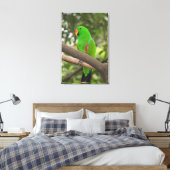 Groene papegaai portret canvas afdruk (Insitu (Slaapkamer))