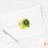 Groene Papegaai Ronde Sticker (Envelop)