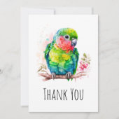 Groene papegaai - Schattige Baby Bird Dank u Bedankkaart (Voorkant)