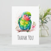 Groene papegaai - Schattige Baby Bird Dank u Bedankkaart (Staand voorkant)