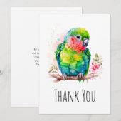 Groene papegaai - Schattige Baby Bird Dank u Bedankkaart (Voorkant / Achterkant)