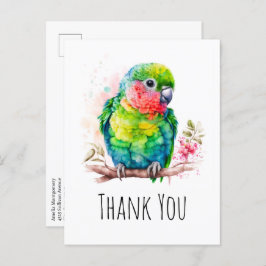 Groene papegaai - Schattige Baby Bird Dank u Briefkaart