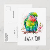 Groene papegaai - Schattige Baby Bird Dank u Briefkaart (Voorkant / Achterkant)