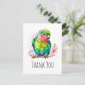 Groene papegaai - Schattige Baby Bird Dank u Briefkaart (Staand voorkant)