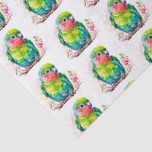 Groene papegaai - Schattige Baby vogelpatroon Tissuepapier (Detail)