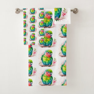Groene papegaai - Schattigee Baby Bird Bad Handdoek