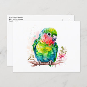 Groene papegaai - Schattigee Baby Bird Briefkaart