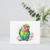 Groene papegaai - Schattigee Baby Bird Briefkaart (Staand voorkant)