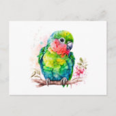 Groene papegaai - Schattigee Baby Bird Briefkaart (Voorkant)
