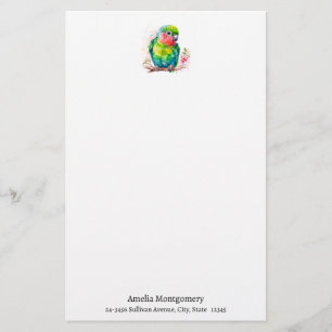 Groene papegaai - Schattigee Baby Bird Briefpapier