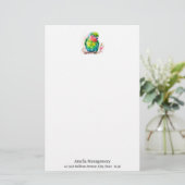 Groene papegaai - Schattigee Baby Bird Briefpapier (Staand voorkant)